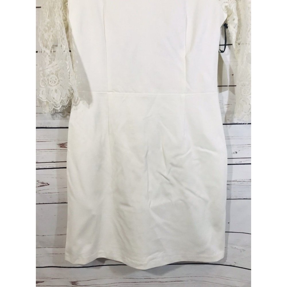 BB Dakota Dress Womens Sz Medium White Off-White Lace Wedding Short New NYE - Picture 11 of 11